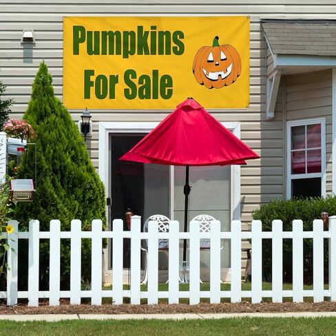 Vinyl Banner Multiple Sizes Pumpkins for Sale Halloween Business Outdoor Weatherproof Industrial Yard Signs Green 4 Grommets 24x48Inches in Saudi Arabia