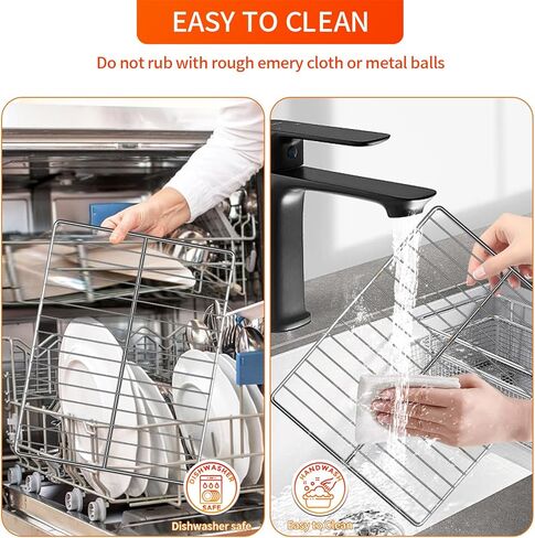 Air Fryer Wire Rack for Emeril Lagasse 26 QT Extra Large Air Fryer, 12.5''*11.5'' Stainless Steel Air Fryer Accessories Roasting Steamer Grill Racks in Saudi Arabia