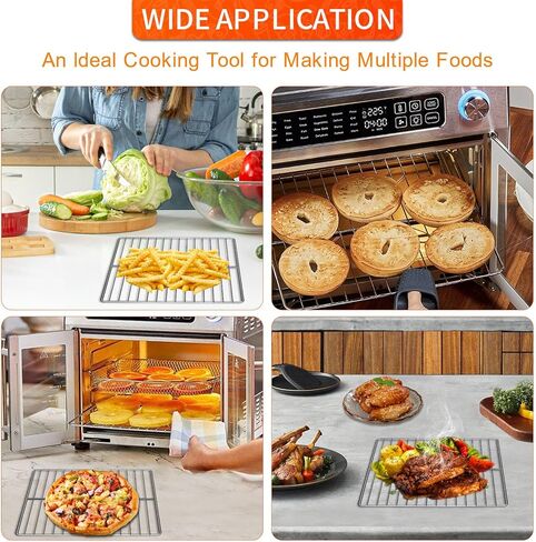 Air Fryer Wire Rack for Emeril Lagasse 26 QT Extra Large Air Fryer, 12.5''*11.5'' Stainless Steel Air Fryer Accessories Roasting Steamer Grill Racks in Saudi Arabia