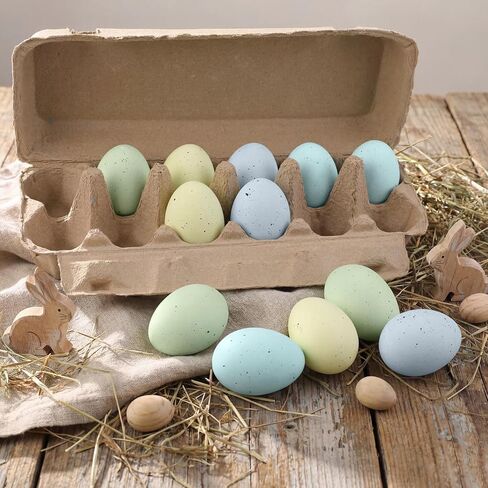 18 Pcs Easter Ceramic Eggs Pastel Fake Nest Egg Decoration for Easter Egg Hunt Nesting Boxes Crafts Bowl Basket Fillers Home Party Decor in Saudi Arabia