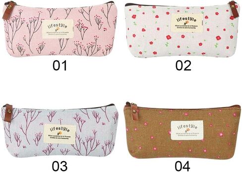 Pencil Box Lovely Pastoral Floral Pencil Case Stationery Bag Canvas in Saudi Arabia
