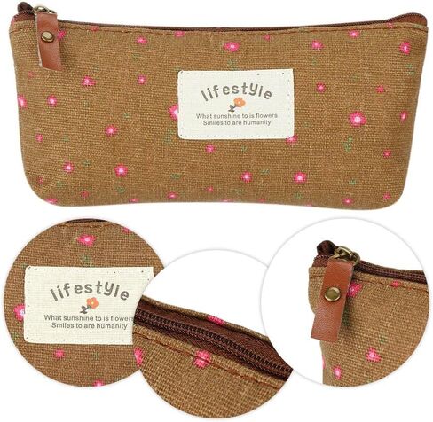Pencil Box Lovely Pastoral Floral Pencil Case Stationery Bag Canvas in Saudi Arabia