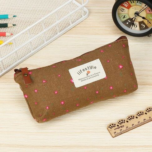 Pencil Box Lovely Pastoral Floral Pencil Case Stationery Bag Canvas in Saudi Arabia