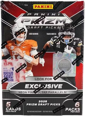2025 Panini Prizm Draft Picks Football 6-Pack Hobby Blaster Trading Card Box (1 Silver Prizm Per Box) in Saudi Arabia