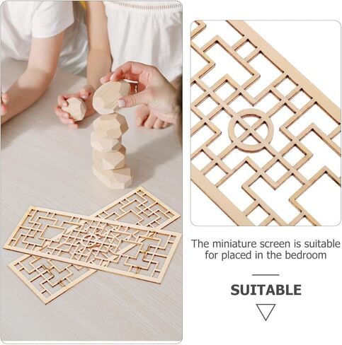 4 قطع من شاشة بيت الدمية الصغيرة من Veemoon، شاشة مقسمة للغرفة المصغرة، شاشة خشبية لبيت الدمى DIY، مقسم خصوصية غرفة الشاشة الصينية، ملحقات أثاث بيت الدمى، نموذج شاشة مجوف، ديكور قديم in Kuwait