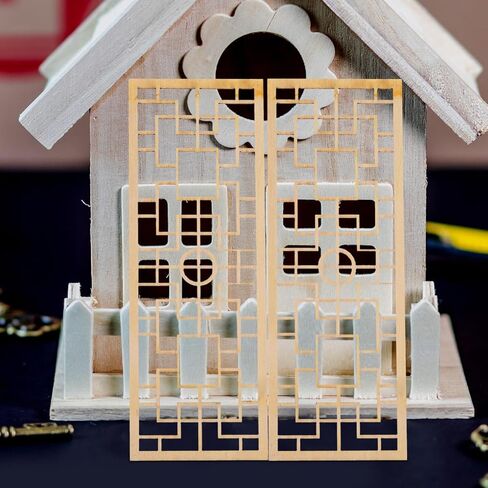 4 قطع من شاشة بيت الدمية الصغيرة من Veemoon، شاشة مقسمة للغرفة المصغرة، شاشة خشبية لبيت الدمى DIY، مقسم خصوصية غرفة الشاشة الصينية، ملحقات أثاث بيت الدمى، نموذج شاشة مجوف، ديكور قديم in Kuwait