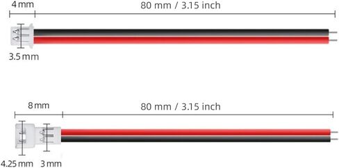 15 Pairs 1.25 mm JST 2 Pin Micro Male and Female Connector Plug with 80mm Wire Cables 26AWG in Kuwait