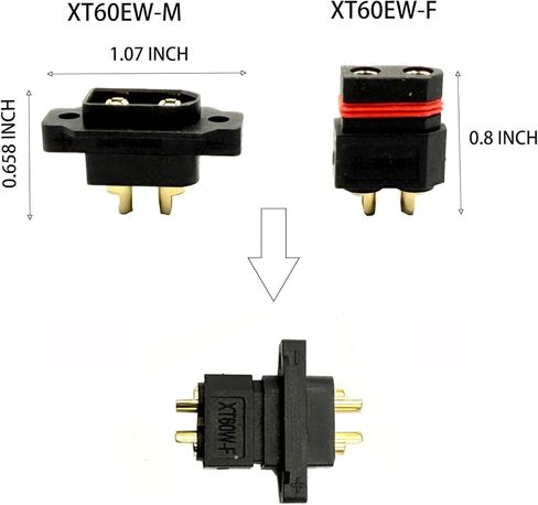 6 مجموعات XT60EW موصل قابس قابل للتركيب للذكور والإناث متوافق مع طائرات RC بدون طيار FPV للسباق بدون طيار والمركبات والشاحنات in Saudi Arabia