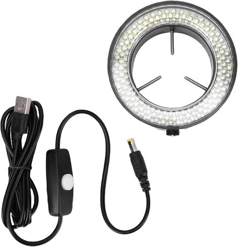 مصباح حلقة LED بمجهر Yoidesu، مزود بمنفذ USB مع ضوء مساعد دائري 144LED، وإضاءة ساطعة 45000LX للمجاهر الاستريو والأبحاث المعملية والكاميرا والمخرطة الصغيرة in Saudi Arabia