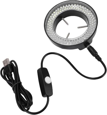 مصباح حلقة LED بمجهر Yoidesu، مزود بمنفذ USB مع ضوء مساعد دائري 144LED، وإضاءة ساطعة 45000LX للمجاهر الاستريو والأبحاث المعملية والكاميرا والمخرطة الصغيرة in Saudi Arabia