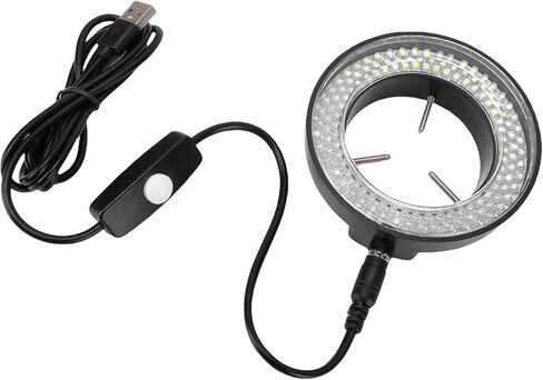 مصباح حلقة LED بمجهر Yoidesu، مزود بمنفذ USB مع ضوء مساعد دائري 144LED، وإضاءة ساطعة 45000LX للمجاهر الاستريو والأبحاث المعملية والكاميرا والمخرطة الصغيرة in Saudi Arabia
