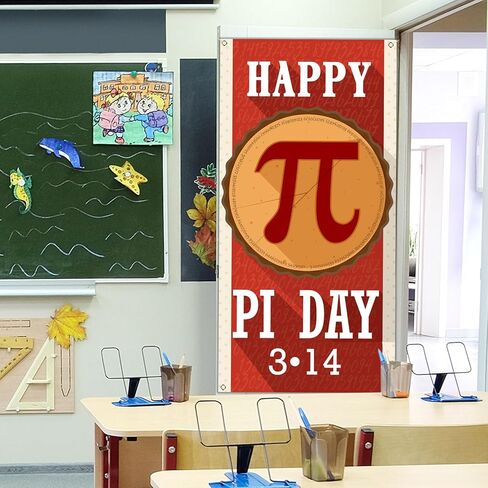 Happy Pi Day Door Cover Funny Mathematical Pi Day Party Decorations Math 3.14 School Classroom Office Door Decor in Saudi Arabia