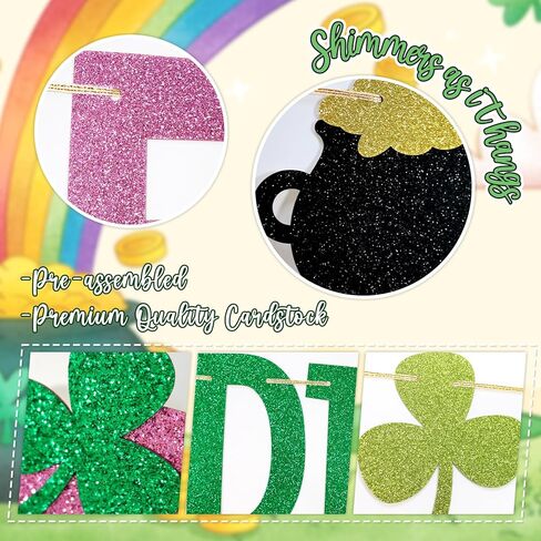 لافتة مكتبة عيد القديس باتريك - ديكور الفصل الدراسي لقراءة شهر مارس - ديكورات لوحة إعلانات عيد القديس باتريك - القراءة تجعل كل يوم لافتة ذهبية (مربوطة مسبقًا) in Kuwait