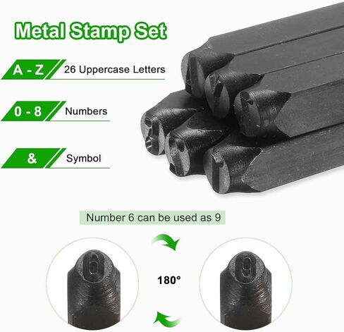 HARFINGTON 36pcs 40Cr Alloy Steel Stamps Set 3/32" (2.5mm) A-Z / 0-8 / "&" Symbol Number Letter Punch Press Tool Steel Reverse Punch Stamp with Wood Case for Plastic Wood Leather in Saudi Arabia