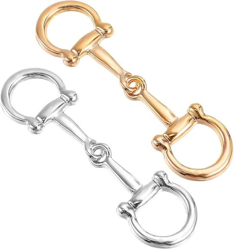 2Pcs Horse Bit Scarf Ring, Stylish Silver & Gold Scarf Buckle Rings and Slides for Scarves Adjustable Bandana Slide for Women, Easy to Use & Versatile, Gold Silver in Saudi Arabia