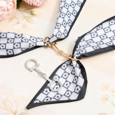 2Pcs Horse Bit Scarf Ring, Stylish Silver & Gold Scarf Buckle Rings and Slides for Scarves Adjustable Bandana Slide for Women, Easy to Use & Versatile, Gold Silver in Saudi Arabia