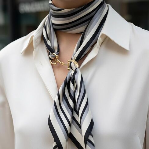 2Pcs Horse Bit Scarf Ring, Stylish Silver & Gold Scarf Buckle Rings and Slides for Scarves Adjustable Bandana Slide for Women, Easy to Use & Versatile, Gold Silver in Saudi Arabia