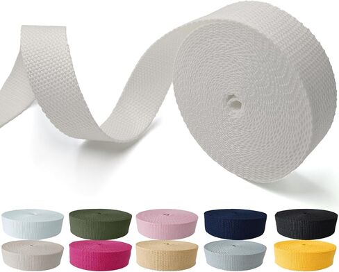 Cotton Webbing 1 Inch - 5 Yards Durable Canvas Straps for Sewing & DIY Crafts | Soft Poly Cotton Webbing for Tote Handles, Pet Collars, Cloth Belts & Home Decor (Black) in Saudi Arabia