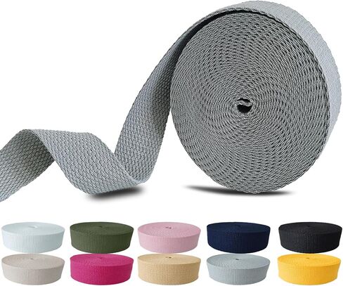Cotton Webbing 1 Inch - 5 Yards Durable Canvas Straps for Sewing & DIY Crafts | Soft Poly Cotton Webbing for Tote Handles, Pet Collars, Cloth Belts & Home Decor (Black) in Saudi Arabia
