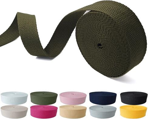 Cotton Webbing 1 Inch - 5 Yards Durable Canvas Straps for Sewing & DIY Crafts | Soft Poly Cotton Webbing for Tote Handles, Pet Collars, Cloth Belts & Home Decor (Black) in Saudi Arabia