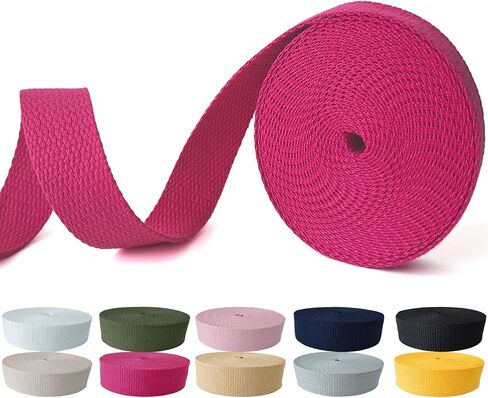 Cotton Webbing 1 Inch - 5 Yards Durable Canvas Straps for Sewing & DIY Crafts | Soft Poly Cotton Webbing for Tote Handles, Pet Collars, Cloth Belts & Home Decor (Black) in Saudi Arabia