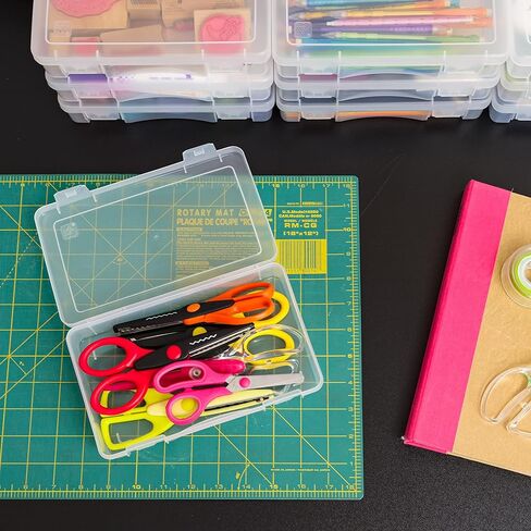 Clear Plastic Pencil Case Box Craft Hobby Art Supply Storage Organizer Container, 1-Pack, Stackable (Clear) in Saudi Arabia