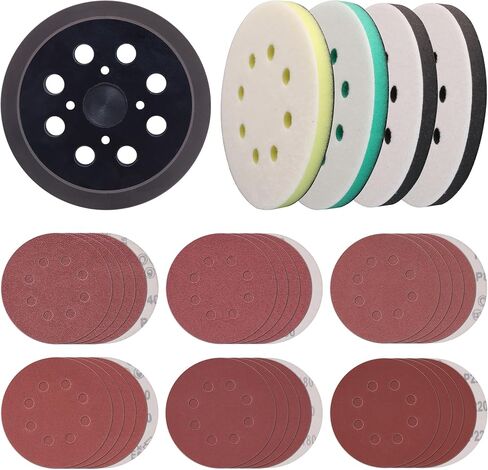 5 Inch 8 Hole Orbital Sander Pads for Milwaukee 6021-21, 6034-21 Sanders,2 Pack Premium Hook and Loop Orbital Sander Replacement Pad for Pad Part Number 51-36-7100 in Saudi Arabia