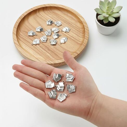 Book Charms for Jewelry Making – 20pcs Antique Silver Book Stack Pendants, Vintage Bookish Lover Alloy Charms for Bracelets, Necklaces, Earrings, Keychains, DIY Crafts Supplies in Saudi Arabia