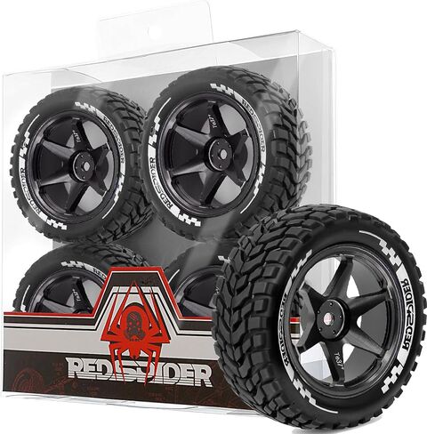 REDSPIDER Aluminum Alloy 1/10 On-Road Rally Wheel Tires 2.95" OD 12mm Hex for 1/10 Tamiya TT01 TT02 XV02 XV01 WLtoys HSP Kyosho WR8 RedCat Sakura HPI (Tire) in Saudi Arabia