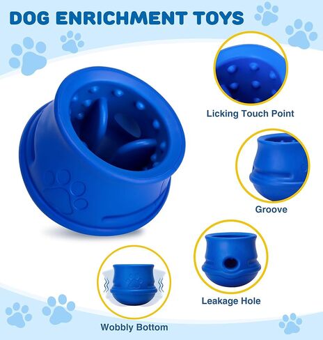 Frozen Dog Enrichment Toys,Dog Toys to Keep Them Busy-Swinging Stuffable & Slow Feeder & Nature Rubber & Dishwasher Safe,Long-Lasting Interactive Dog Toy to Keep Your Pup Busy for Medium,Navy,M in Saudi Arabia