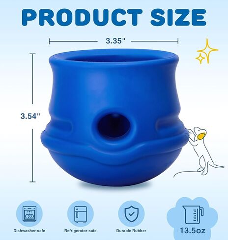 Frozen Dog Enrichment Toys,Dog Toys to Keep Them Busy-Swinging Stuffable & Slow Feeder & Nature Rubber & Dishwasher Safe,Long-Lasting Interactive Dog Toy to Keep Your Pup Busy for Medium,Navy,M in Saudi Arabia