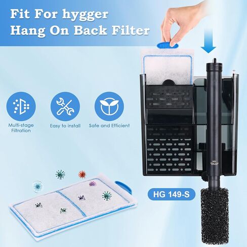 hygger 10 Pack Replacement Aquarium Carbon Filter Cartridges Hang On Back Filter HG149 HG099-S in Saudi Arabia