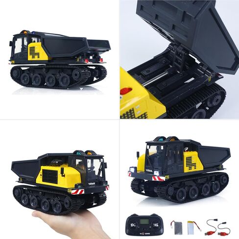 TOUCAN RC HOBBY 1/50 T14R Panther RTR الكهربائية RC الزاحف شاحنة قلابة شاحنة بناء مركبة قلابة مجنزرة نموذج نهائي وحدة أصوات لهواية الكبار in Saudi Arabia