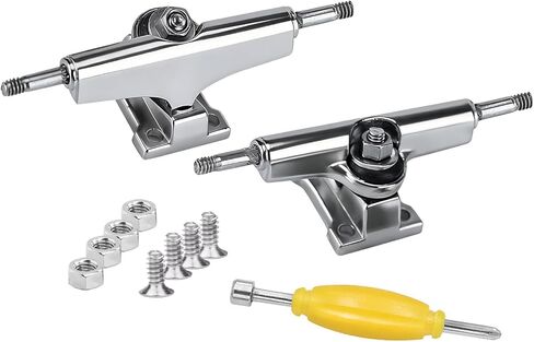 Pro Fingerboard Trucks 29mm & 32mm – Raw Metal Silver – Regular Kingpin with Install Tool & Hardware (29mm) in Saudi Arabia