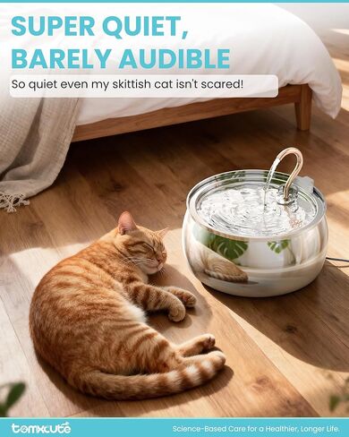 Tomxcute Cat Water Fountain - 4.0L/135oz Gooseneck Copper Faucet Design Cat Fountains for Drinking - Large Capacity Stainless Steel Cats Water Fountain - Comes with 3 Replacement Filters in Kuwait