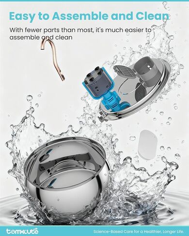 Tomxcute Cat Water Fountain - 4.0L/135oz Gooseneck Copper Faucet Design Cat Fountains for Drinking - Large Capacity Stainless Steel Cats Water Fountain - Comes with 3 Replacement Filters in Kuwait