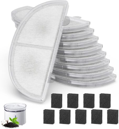 Cat Water Fountain Filter Pet Drinking Fountain Filter Replacement, Compatible with WF20/CF20 | Triple-Layer Filtration System, 9Pack (9 Sponges Included) in Saudi Arabia