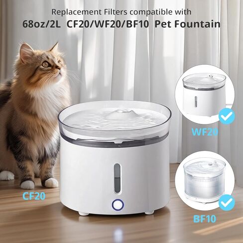 Cat Water Fountain Filter Pet Drinking Fountain Filter Replacement, Compatible with WF20/CF20 | Triple-Layer Filtration System, 9Pack (9 Sponges Included) in Saudi Arabia