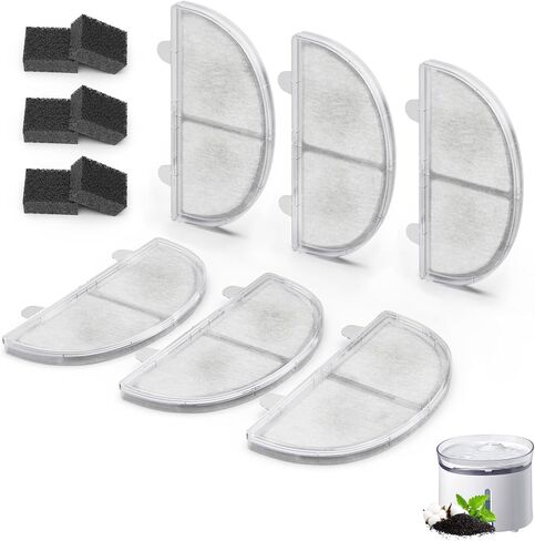 Cat Water Fountain Filter Pet Drinking Fountain Filter Replacement, Compatible with WF20/CF20 | Triple-Layer Filtration System, 9Pack (9 Sponges Included) in Saudi Arabia