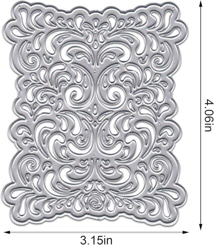 Lace Frame Metal Cutting Dies for Card Making, Rectangle Flower Frame Die Cuts Carbon Steel Embossing Stencil Template Cutting Tools for DIY Scrapbooking Paper Card Photo Album Craft Supplies in Saudi Arabia