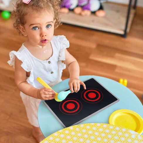 Totority Kids Play Kitchen Appliance Realistic Induction Stove Toy with Sound & Light Effects Pretend Play Kitchen Accessories for Toddler in Kuwait