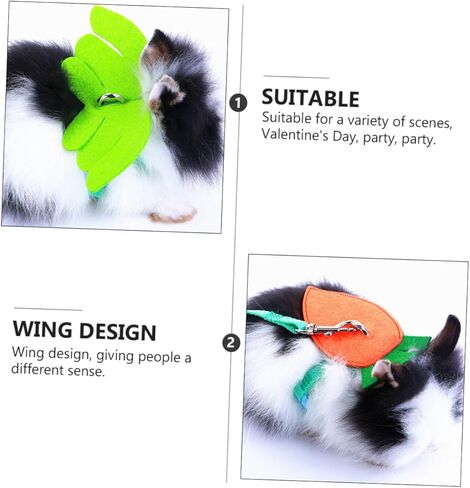 VANZACK Small Pet Harness Leash Set 5pcs Replaceable Rabbit Squirrel Walking Rope with Decorative Accessories for Outdoor Small Animals Random Color in Saudi Arabia