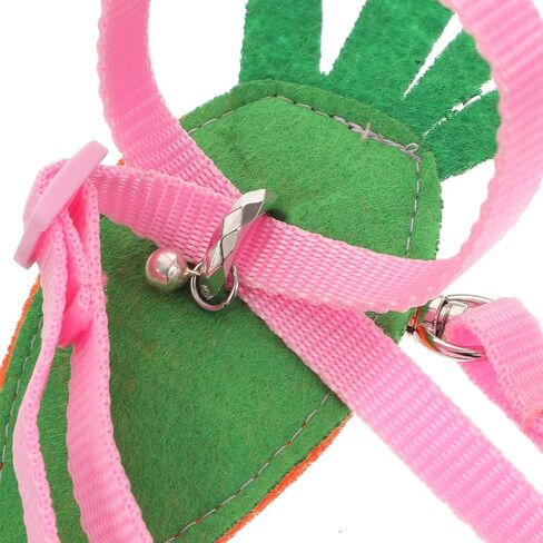Small Pet Chest Strap Leash Set 5 Pieces, Replaceable Rabbit Harness Leash for Squirrel and Guinea Pig, Fashionable Pet Walking Rope Decorative Accessories for Small Animals in Saudi Arabia