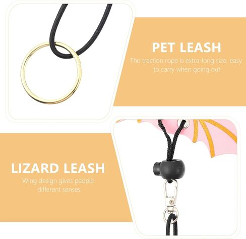 5pcs Adjustable Reptile Wing Leash Set for Small Lizards and Geckos, Colorful Pink Comfortable Harness for Outdoor Walking and Travel in Kuwait