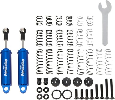 Powerhobby 80 مم Promatics ممتصات صدمات زنبركية داخلية بمرحلتين (2) أزرق يناسب زاحف 1/10 in Kuwait