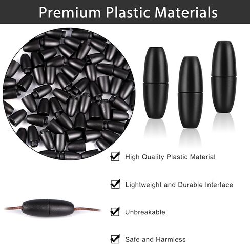 100PCS Breakaway Clasps for Jewelry Making - 25mm Safety Lanyard Clasps, Black Plastic Bead Connectors for Necklace, Bracelet, Keychain,Hangers,Lanyards (Black) in Saudi Arabia