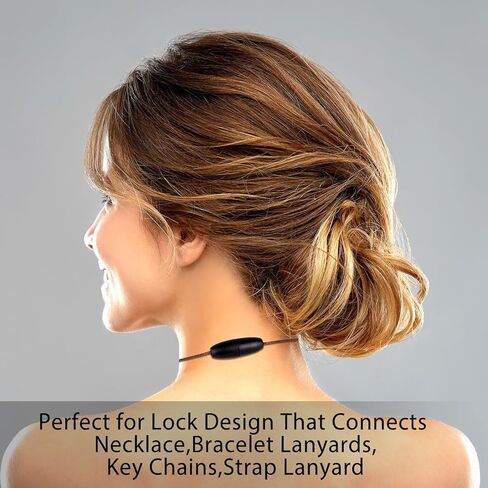 100PCS Breakaway Clasps for Jewelry Making - 25mm Safety Lanyard Clasps, Black Plastic Bead Connectors for Necklace, Bracelet, Keychain,Hangers,Lanyards (Black) in Saudi Arabia