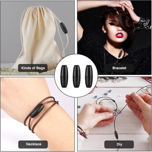 100PCS Breakaway Clasps for Jewelry Making - 25mm Safety Lanyard Clasps, Black Plastic Bead Connectors for Necklace, Bracelet, Keychain,Hangers,Lanyards (Black) in Saudi Arabia
