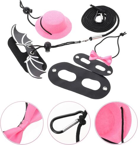 مجموعة ربطات عنق السحلية مع حزام التنين الملتحي القابل للتعديل ومجموعة قبعة علوية وردية لملحقات مقود الزواحف للمشي في الهواء الطلق in Kuwait