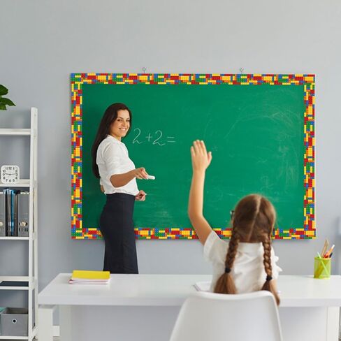 MixTeach 100 قدم بناء كتلة لوحة الإعلانات الحدود الملونة الفصول الدراسية الحدود بناء كتلة السبورة الحدود تقليم مستقيمة لمكاتب لوحات الإعلانات السبورة العودة إلى المدرسة الديكور in Saudi Arabia